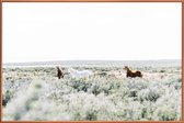 JUNIQE - Poster met kunststof lijst Wild Horses -20x30 /Grijs & Ivoor