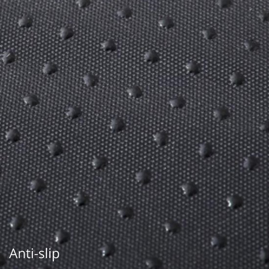 Textuur van de onderkant van een hondenkussen met anti-slip noppen.