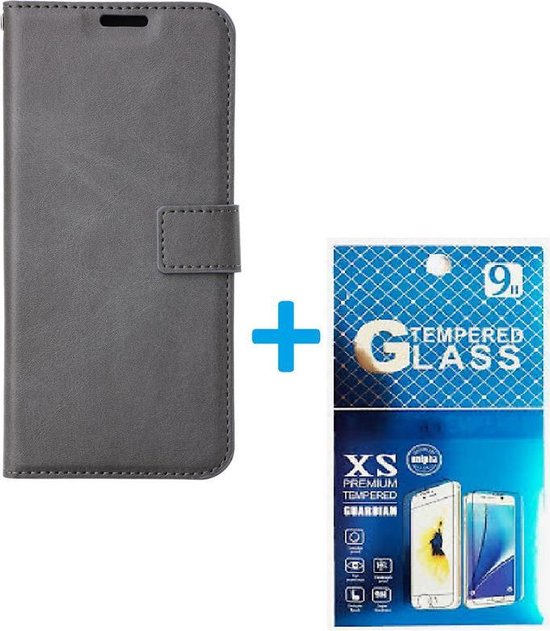 Nokia XR20 cover book case + 2 pièces Glas Screen Protector gris