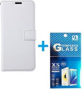 Portemonnee Book Case Hoesje + 2x Screenprotector Glas Geschikt voor: iPhone 13 -  wit