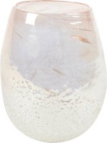 Plantenwinkel Vase Ivy Vulcan Pearl Pink transparante roze glazen vaas 18x23 cm