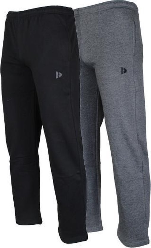 2-Pack Donnay Sweatpants jambe droite - Pantalons de sport - Homme - Taille XL - Charbon/Noir