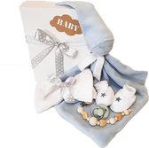 Cadeau set knuffeldoekje Blauw/kraam cadeau/kraam cadeau jongen/cadeau set