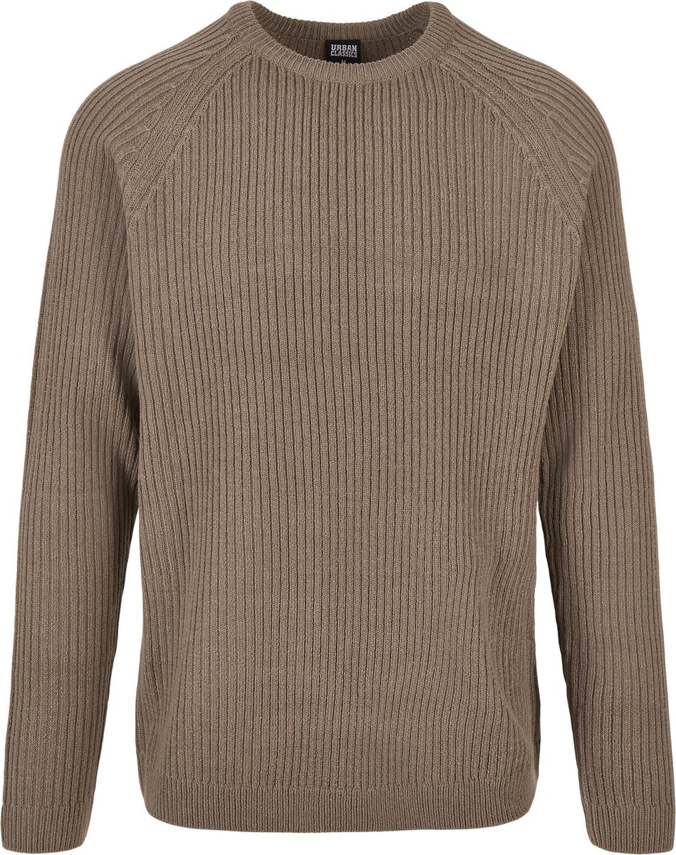 Heren Casual Streetwear Urban Nieuw Modern Ribbed Raglan Sweater kaki Dark Camo