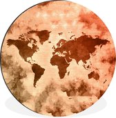 WallCircle - Tableau - Wereldkaart Map Smoke Xxl - Multicolore - 120 X 120 Cm
