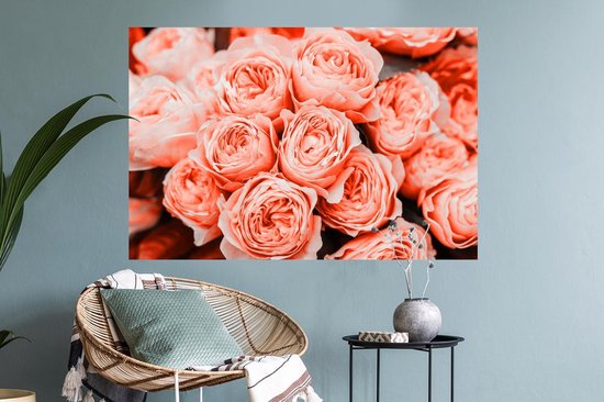 Stickers muraux - Film autocollant - Roses - Bouquet - Rose - 90x60 cm - Film adhésif - Stickers muraux Chambre d'enfant - Papier peint autocollant - Papier peint autocollant - Film autocollant