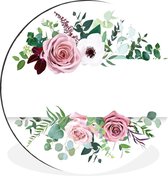 WallCircle - Wandcirkel - Muurcirkel - Bloemen - Rozen - Schilderij - Aluminium - Dibond - ⌀ 90 cm - Binnen en Buiten