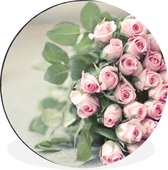 WallCircle - Cercle mural - Cercle mural - Roses - Rose - Pierre - Aluminium - Dibond - 120x120 cm - Intérieur et Extérieur XXL