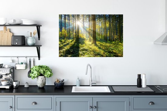 Stickers Stickers muraux - Forêt - Soleil - Été - 90x60 cm - Feuille adhésive