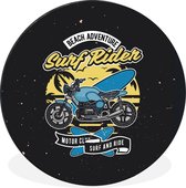 Wandcirkel - Muurcirkel - Motor - Vintage - Strand - Aluminium - ⌀ 30 cm - Binnen en Buiten