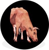 WallCircle - Tableau - Peintures Ronds Animaux Vache - Multicolore - 90 X 90 Cm