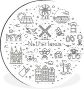 Cercle mural - Aluminium - Amsterdam - Symboles - Pays- Nederland - ⌀ 90 cm