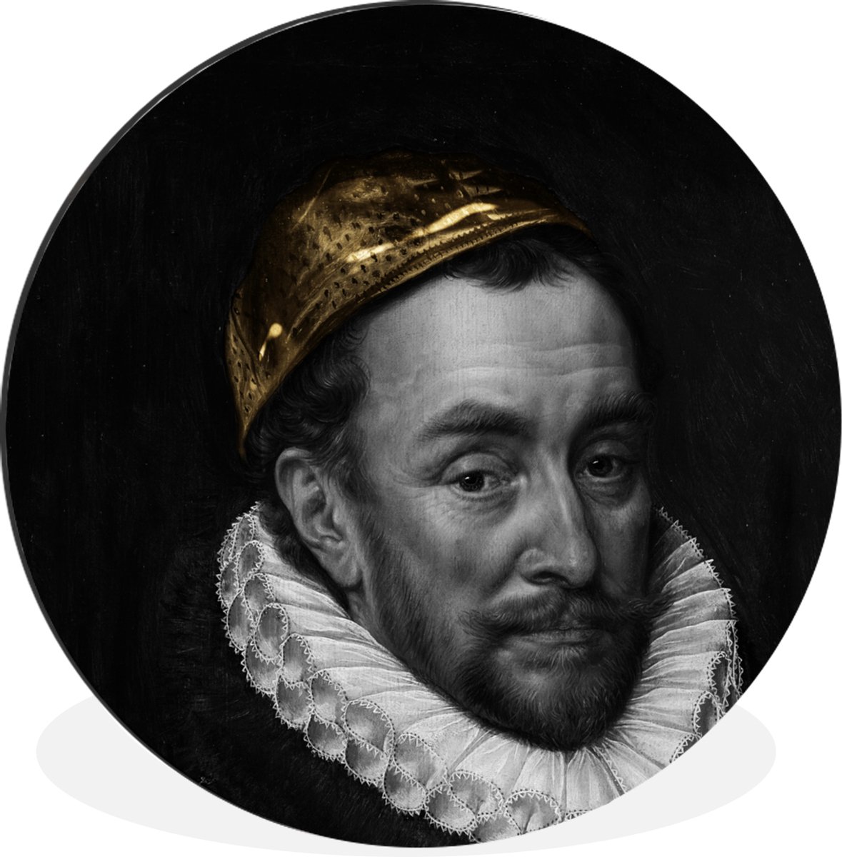 WallCircle - Wandcirkel - Muurcirkel - Willem van Oranje - Kunst - Verf - Aluminium - Dibond - 30x30 cm - Binnen en Buiten