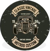 Wandcirkel - Muurcirkel - Auto - Vintage - Quote - Aluminium - ⌀ 30 cm - Binnen en Buiten