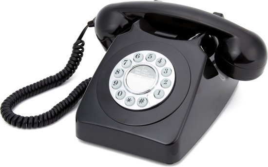 GPO 746 Retro klassieke vaste telefoon - met druktoetsen - zwart | bol.com