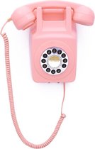 GPO 746 Retro Wandtelefoon - druktoets - muurtelefoon - roze