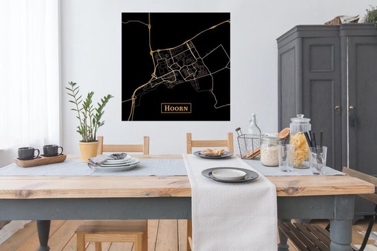 Carte Affiche - Corne - Or - Zwart - 100x100 cm XXL
