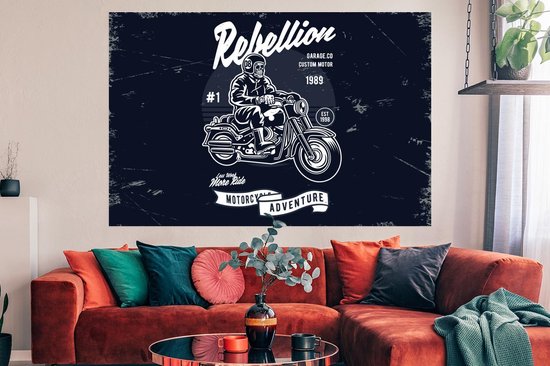 Affiche Moto - Vêtements de moto - Homme - Vintage - 180x120 cm XXL