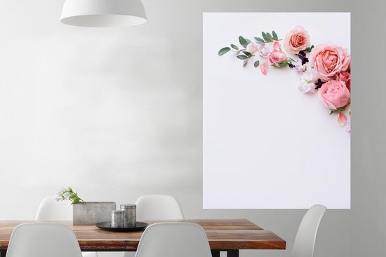 Affiche Fleurs - Roses - Wit - 90x120 cm