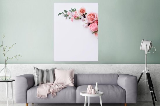 Affiche Fleurs - Roses - Wit - 90x120 cm