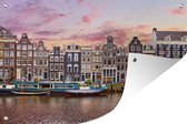 Muurdecoratie Amsterdam - Huizen - Grachten - 180x120 cm - Tuinposter