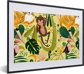Fotolijst incl. Poster - Dieren - Jungle - Geel - 40x30 cm - Posterlijst
