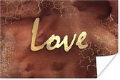 Poster Quote - Liefde - Bruin - Goud - 30x20 cm