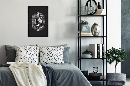 Affiche avec cadre Vintage - Rollers - Zwart - 40x60 cm