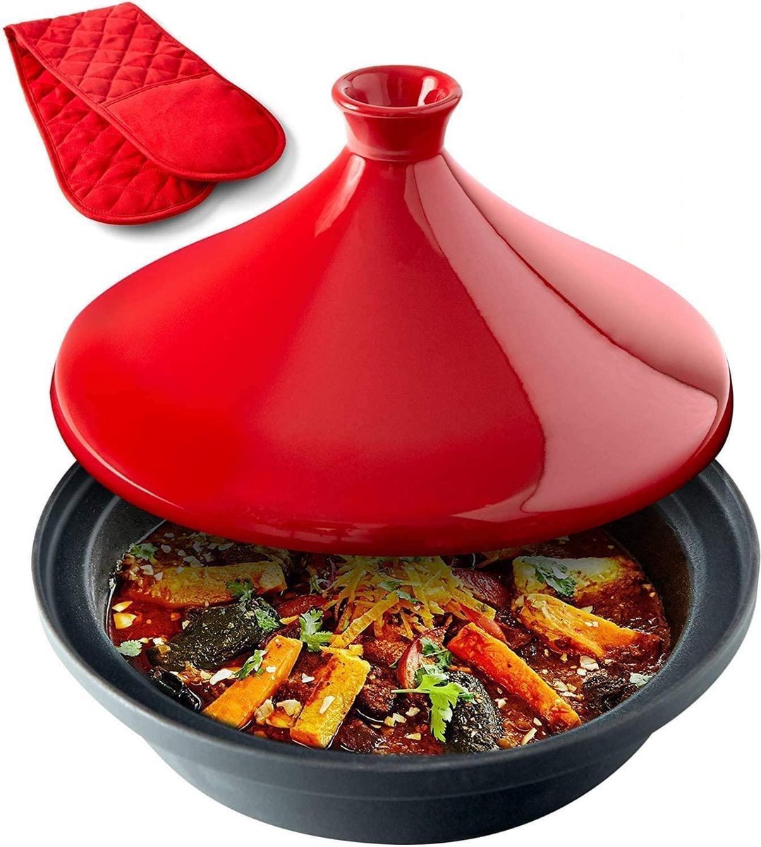 Tajine - Marokkaanse pan van 3,5 liter inhoud - Tajine-pan met een  geëmailleerde,... | bol.com