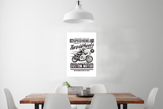Affiche Moto - Homme - Vintage - Dessin - 40x60 cm