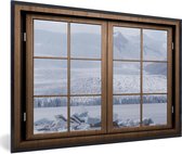 Cadre photo avec affiche - Vue à travers - Brouillard - Neige - 30x20 cm - Cadre pour affiche