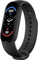 E&CT Trading - Zwart Smartwatch M6 - Temperatuurmeter - Activity Tracker voor Dames - Heren - Bloeddrukmeter - Polsband  - Hartslagmeter