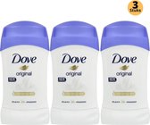 Dove Original Deodorant Stick - Anti Transpirant Deo Stick met 0% Alcohol - 48 Uur Zweetbescherming - Deodorant Vrouw - 3-Pack