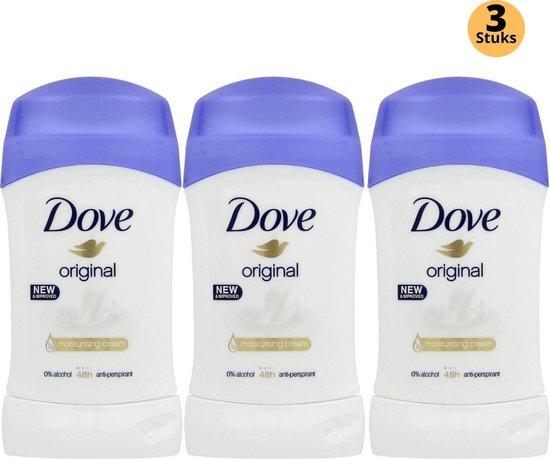 Dove Original Deodorant Stick - Anti-transpirant Deo Stick avec 0% d'  Alcohol - 48... | bol.com