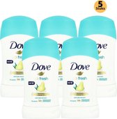 Dove Go Fresh Pear & Aloe Vera Deodorant Stick - Anti Transpirant Deo Stick met 0% Alcohol - 48 Uur Zweetbescherming - Deodorant Vrouw - 5-Pack