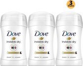 Dove Invisible Dry Deodorant Stick - Anti Transpirant Deo Stick met 0% Alcohol - 48 Uur Zweetbescherming - Deodorant Vrouw - 3-Pack