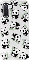 - ADEL Siliconen Back Cover Softcase Hoesje Geschikt voor Samsung Galaxy Note 10 Plus - Panda Liggend