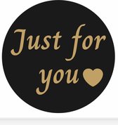 Cadeaustickers Just for You Zwart