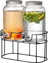 Sareva® Drank Dispenser met houder | Sapdispenser | Limonadedispenser | Limonadetap | 2 x 3 Liter
