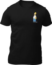 The Simpsons - Homer - Heren T-Shirt - Getailleerd - Katoen - Ronde Hals