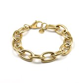 Armband Anchor Chain Goud | 18 karaat gouden plating | Staal | Schakelarmband - 20 cm verstelbaar | Buddha Ibiza