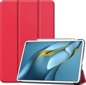Tablet hoes geschikt voor Huawei MatePad Pro 10.8 (2021)- Tri-Fold Book Case - Rood