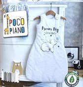 Poco piano - Baby slaapzak - Grijs gemêleerd  met tekst Dream Big Little one - Maat 104