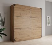 Kledingkast Lapis - Eiken - 217 cm - zonder spiegel
