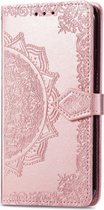 Bloem mandala roze agenda book case hoesje Motorola Moto G10 / G20 / G30