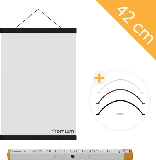 Homium Poster Homium - Bois - Zwart - Avec Fermeture Magnétique - 42cm | bol