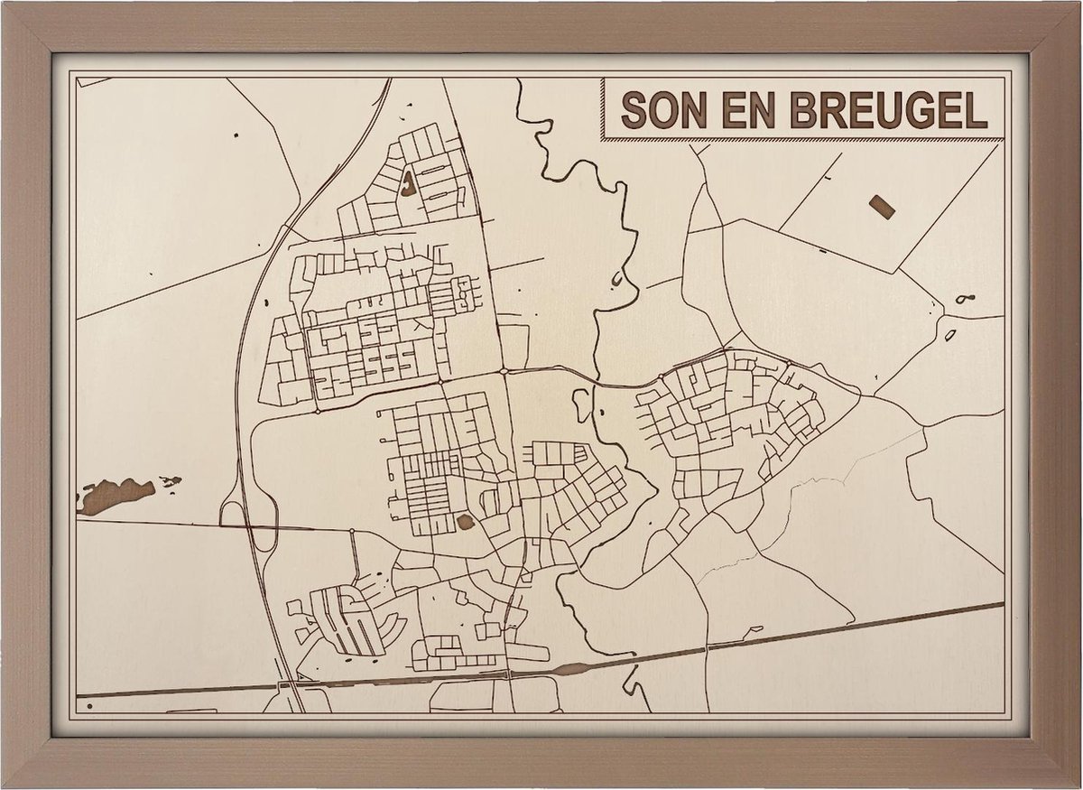 Houten stadskaart van Son en Breugel