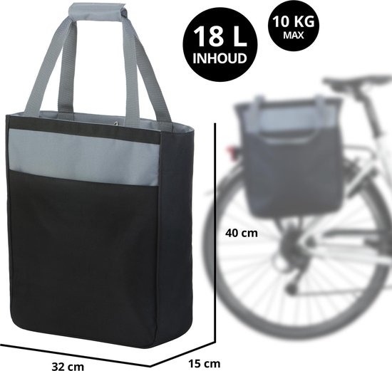 Enkele Fietstas en Koeltas 18 Liter - 2 in 1 Boodschappentas - Zwart van Merkloos — afbeelding 2
