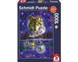 Wolf in het Maanlicht, 1000 stukjes Puzzel