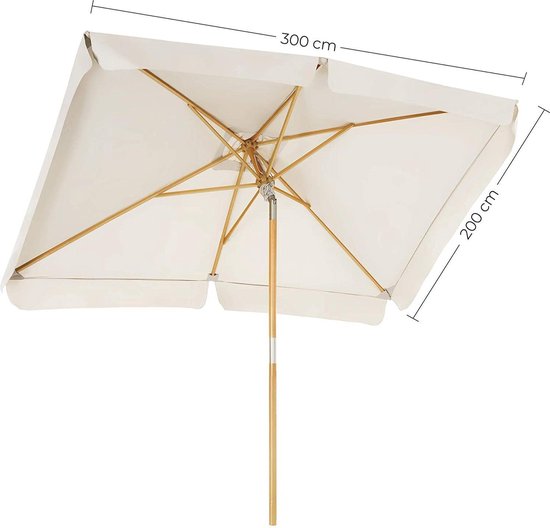 financieel Resultaat Astrolabium SONGMICS Parasol voor het balkon, 300 x 200 cm, rechthoekige balkonparasol,...  | bol.com